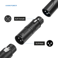 Coque métallique noire 3 broches symétrique XLR mâle à mâle connecteur audio adaptateur DMX512