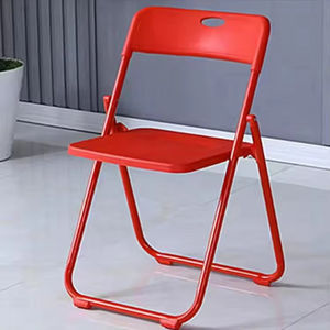 كرسي قابل للطي بتصميم عصري وبسيط للبيع المباشر من المصنع، كرسي بلاستيكي أبيض للمكتب والمنزل مع مسند للظهر، كرسي محمول للمؤتمرات والأنشطة الخارجية - Product Image 2