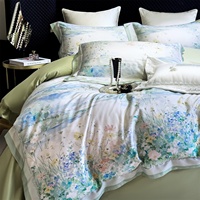 Parure de lit quatre pièces haut de gamme 60 pièces, motif floral doux, housse de couette quatre saisons, draps rafraîchissants, luxe léger
