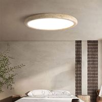 Lustre LED suspendu en travertin de style nordique moderne et rétro, en pierre naturelle, pour salle à manger et décoration intérieure, taille moyenne