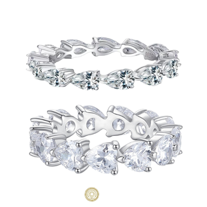 Anillo de Plata de Ley S925 Chapado en Oro con Moissanita de Corte Pera y Engaste de Garras para Mujer, Banda de Línea de Lágrimas, Lujoso, Moderno, Fino, para Boda - Product Image 1