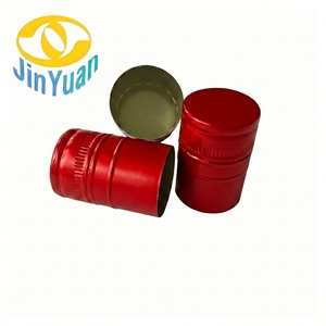 Capuchon en aluminium ROPP rouge 30*45mm à l'aspect esthétique avec insert personnalisable sans filetage pour vin mousseux, brandy, vin glacé - Product Image 1