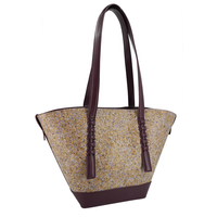 Sac fourre-tout trapézoïdal en cuir écologique OUVERIE avec fermeture éclair, sangle tressée, positionnement GPS, grande capacité, pour femme