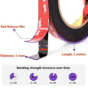 شريط لاصق مزدوج الوجه 3M 5952 VHB بسمك 1.1 مم، لفة 12 مم × 3 م، شريط لاصق مزدوج الوجه شديد التحمل للاستخدامات الصناعية القوية - Product Image 2