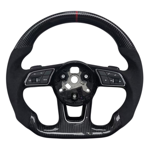 Volante Deportivo de Fibra de Carbono y Alcántara en Oferta para Modelos Audi A3 A4 A4L A5 A7L A8 Q5 Q7 B9 A6 R8 - Product Image 1