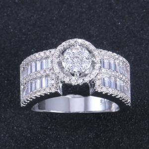Anillo elegante para mujer, diseño brillante con incrustaciones completas, joyería diaria de moda - Product Image 2