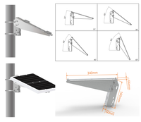 Support de montage pour module solaire, kit de sécurité domestique sans fil pour extérieur, caméras, système d'alimentation compact pour poteau ou mur, en aluminium, garantie 10 ans