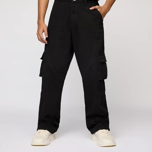 Jean en denim pour homme, style streetwear hip-hop, hiver, imprimé ODM, délavé, respirant, coupe ample, décontracté, grande taille, jambe large - Product Image 1