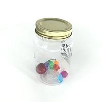 Bocal Mason en plastique hermétique à paroi unique de 16oz imprimé de logo personnalisé Bocaux de stockage d'aliments pour épices de cuisine au design moderne avec couvercle