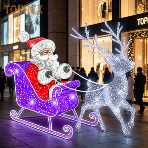 TOPREX Grande Décoration Lumineuse <span class=keywords><strong>de</strong></span> Noël Extérieure IP65 Motif Express 3D LED Train Rouge pour Affichage Festif en Place Publique - Product Image 3