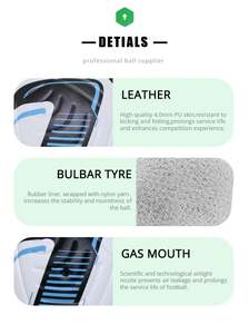Balón de Fútbol Profesional Cosido a Máquina de Cuero PU, Talla 5, Ligero y Duradero para Entrenamiento y Partidos - Product Image 6