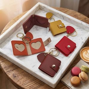 Engravable Love Heart Photo Pendant Photo Album Keychain Faux Leather Photo Keychain for Women Men Anniversary <b>Memorial</b> <b>Gifts</b> - Product Image 4