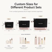 Sac cosmétique personnalisé en toile avec fond en cuir PU et fermeture éclair métallique pour sac de luxe et emballage cadeau beauté