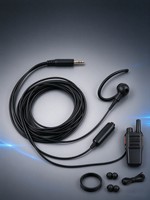 BDN6730 Headphone Pemantauan 3 Kabel Hitam dengan Mikrofon PTT Terpisah untuk APX6000 APX7000 XTS2500 XTS3000 XTS5000 Radio Dua Arah