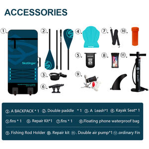 Skatinger OEM 釣り用SUP ドロップステッチ サーフィン インフレータブル スタンドアップパドルボード フィッシング パドルボード 魚釣り用サーフボード - Product Image 5