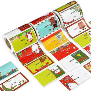 Rouleau d'étiquette auto-adhésive étiquette personnalisée cadeau décoratif décoration <span class=keywords><strong>de</strong></span> Noël boîte cadeau autocollants d'étiquette autocollant joyeux Noël - Product Image 2