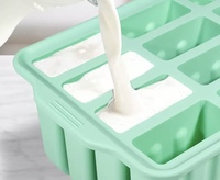 Moules à crème glacée en silicone à 12 cavités Moule à popsicle sans BPA Moules à glace faits maison avec bâtons