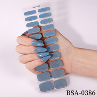 Autocollants pour ongles en gel 3D sans UV, sans lampe UV, couleur unie, pailletés, sans cuisson, auto-adhésifs, pour manucure DIY