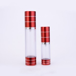 Plastica OEM <span class=keywords><strong>AS</strong></span> contenitore di imballaggio cosmetico vuoto lozione per siero nastro d'oro trasparente smerigliato 15ml 30ml 50ml flacone per pompa airless - Product Image 5