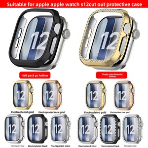 Carcasa Hueca con Diamantes Brillantes para <span class=keywords><strong>Apple</strong></span> Watch Series 12 43mm 47mm, Protector de Pantalla de PC, Accesorios para <span class=keywords><strong>Apple</strong></span> Watch 12 - Product Image 1