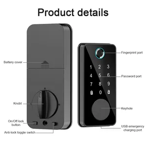 2023 Hot Selling Product TTlock APP Fingerprint Smart Door Lock Indoor Keyless Electronic Digital Password Door Lock