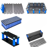 Soporte de batería de litio tipo panal 26650 8x16 personalizado, separador ABS+PC negro, tamaño máximo fijo 8S16P, espaciador de soporte de batería
