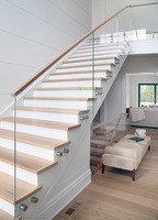 Système de garde-corps en verre sans cadre Prima Custom Modern Standoff pour escaliers, idéal pour les projets résidentiels