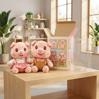 Jouet en peluche de cochon super doux personnalisable ODM rempli de nanoparticules, ensemble de couple avec tenues mignonnes pour enfants, cadeau et décoration intérieure 31cm-50cm