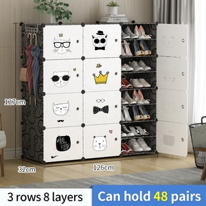 <span class=keywords><strong>Scarpiera</strong></span> Moderna in Plastica Fai-da-Te a 6 Livelli, Nera e Bianca, Economica, Facile da Montare, Grande Capacità, per Casa, Hotel, Magazzino - Product Image 5