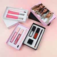 Kit de gloss à lèvres 3-en-1 personnalisable – Maquillage waterproof avec crayon à lèvres rotatif, rouge à lèvres liquide mat et gloss à lèvres – Coffret