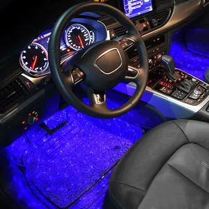 Car Interior Star Umgebungs licht Auto-Boden leuchte 1 für 4 bunte sprach aktivierte LED-USB-Atmosphären leuchten