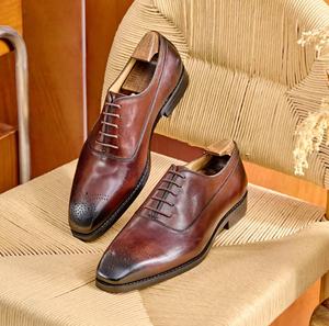 Chaussures de danse latine imperméables en cuir véritable souple pour hommes, à bout fermé et à enfiler - Product Image 5