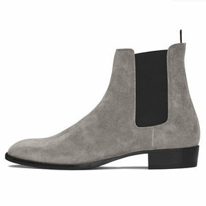 Bottes <span class=keywords><strong>Chelsea</strong></span> pour hommes, gris vintage, faites à la main, respirantes et confortables, bottes en cuir de vachette de qualité supérieure, chaussures de marche décontractées - Product Image 2