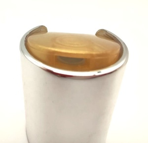 Shiny Silver Aluminum <strong>24mm</strong> &amp; 28mm Disc Top Bottle Cap Metal Shampoo Press Down <strong>Spout</strong> for Packaging Lids &amp; Closures - Product Image 2