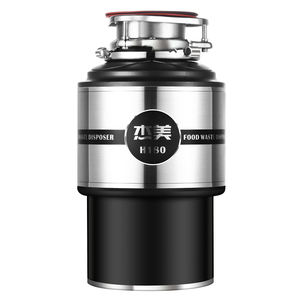 Broyeur de déchets alimentaires d'évier de cuisine domestique électrique Machine d'élimination des déchets en acier inoxydable Type d'alimentation continue pour une utilisation dans le garage - Product Image 1