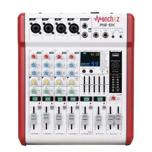 Manchez PT6-BK High-quality 6 channel amplifier home audio mixer 48V phantom power USB karaoke DJ party stage 200W*2