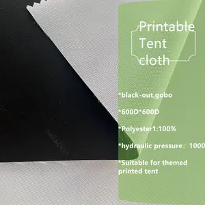 Tecido preto-out tenda imprimível para tenda temática