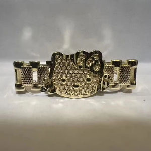 Dropshipping Bague de mode personnalisée en acier inoxydable plaqué or, tendance, design de personnage de dessin animé, bijoux pour femmes - Product Image 1