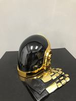 Casque Daft Punk portable pour adulte, pour cosplay, avec miroir réfléchissant, casque musical doré