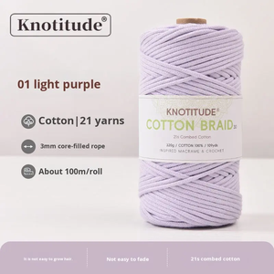 Nuevo kit de tejido DIY de 21 piezas de hilo de chenilla hilado con núcleo de 3 mm, teñido a mano, para tapicería de margaritas pequeñas, cordón para teléfono de 100 m, 100% algodón - Product Image 5