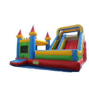 Château gonflable PVC compact 2025 en promotion avec toboggan, parc aquatique extérieur et souffleur - Product Image 1