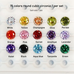 Piedras de circonia cúbica para muestras, juego de 15 colores de <span class=keywords><strong>6mm</strong></span> / 10mm - Product Image 2