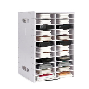Caja de Almacenamiento de Accesorios para Taladro Hecha a Mano, Soporte Giratorio de 48 Ranuras para Almohadillas de Tinta, Discos de Sellos y CDs, Tipo Vertical Rectangular - Product Image 2
