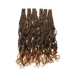 Extensión de cabello hecha a mano de alta calidad, máquina de fibra de alta temperatura, doble trama, libre de enredos, cabello sintético suave y liso - Product Image 2