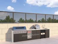 Cuisine de barbecue extérieure modulaire, configuration de grillades en plein air, unité de cuisson extérieure résistante aux intempéries pour jardin résidentiel