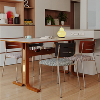 Chaise et tabouret de salle à manger vintage en acier inoxydable, design Bauhaus, pour la maison, le bureau et l'hôtellerie, nouveau modèle 2026