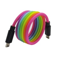 Kabel a-bst pabrik magnetik nilon kepang warna-warni tipe-c ke kabel Tipe C 100W kabel magnet pengisian daya cepat untuk ponsel