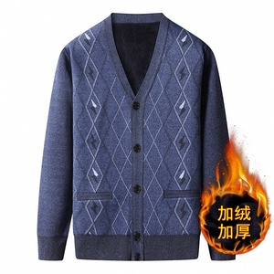 Suéter Cárdigan para Hombre de Mediana Edad y Mayor, Primavera y Otoño, Abrigo Grueso para Padre, Suéter de Punto para Abuelo - Product Image 3