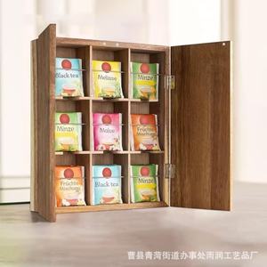 Armoire de rangement pour sachets de thé en bois, 3 étages, organisateur mural pour la cuisine - Product Image 4