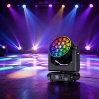 Luz de Escenario Móvil LED de 350W, 19 LED 4 en 1 de 15W, 50000H de Vida Útil, Ángulo de Haz de 4.5°, Control DMX512 y por Voz para DJ, Fiestas y Clubes